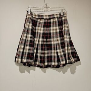 New Look Plaid Skater Skirt - Black, White, Red
